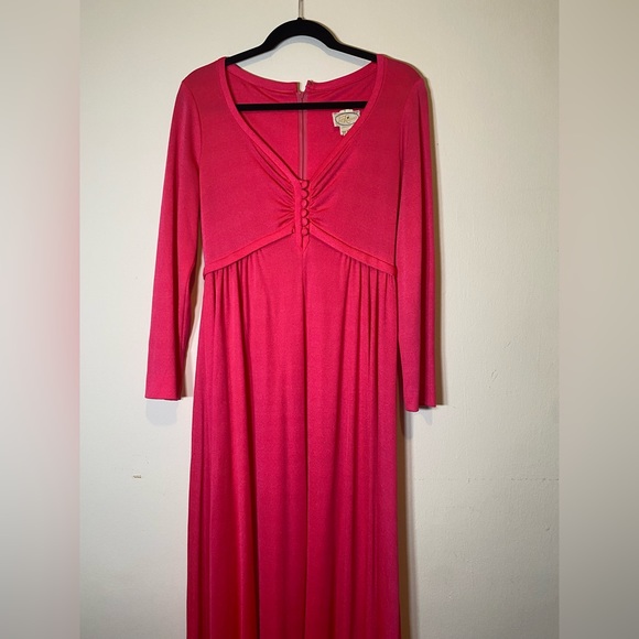 70s Hot Pink Pat Richards Maxi Dress - Picture 7 of 11